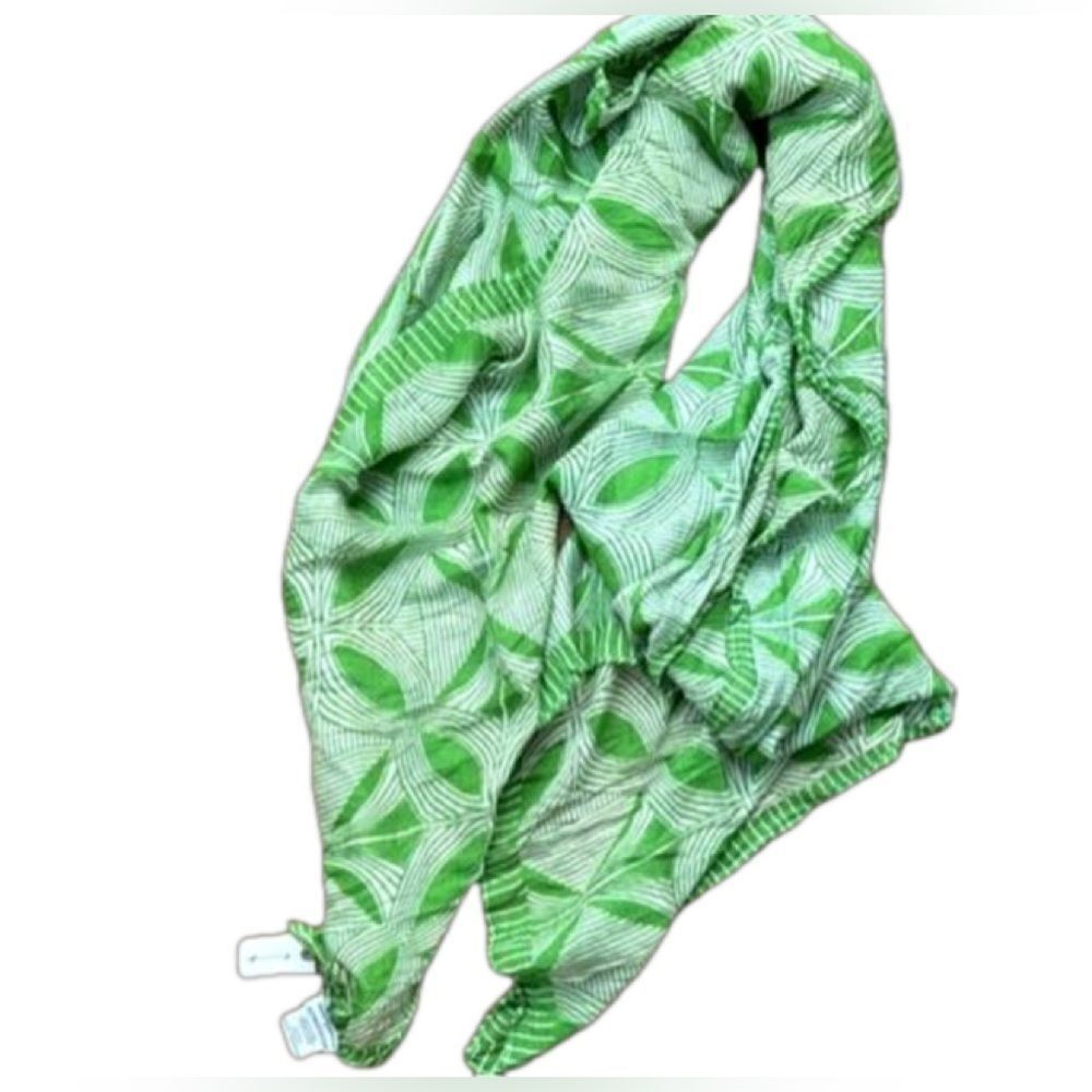 Anthropologie X Green Patterned Scarf Vismaya Floral
